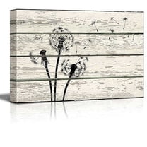 wall26 - Dandelion in Wind Artwork - Rustic Canvas Wall Art Home Art - 24x36 inches