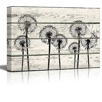 wall26 - Dandelions in Field Artwork - Rustic Canvas Wall Art Home Art - 16x24 inches
