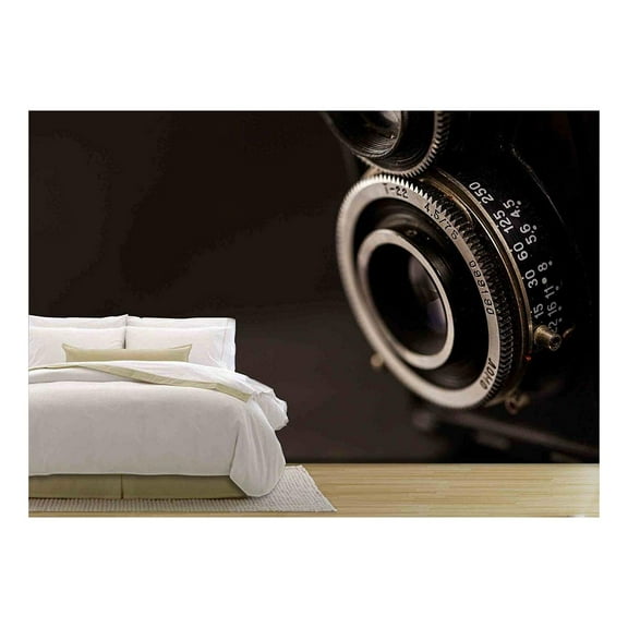 wall26 - Detail of The Lens of a Very Old Camera - Removable Wall Mural | Self-Adhesive Large Wallpaper - 100x144 inches