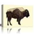 thumbnail image 1 of wall26 - Double Exposure Graphic of a Buffalo and Rocky Mountains - Canvas Art Home Art - 16x24 inches, 1 of 4