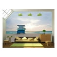 thumbnail image 1 of wall26 - Empty Beach with Lifeguard Cabin at Sunrise A Lonely Cabin on The Empty Beach - Removable Wall Mural | Self-Adhesive Large Wallpaper - 66x96 inches, 1 of 6