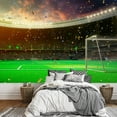 thumbnail image 1 of wall26 - Evening Stadium Arena Soccer Field Championship Win. Confetti and Tinsel Yellow Toning - Removable Wall Mural | Self-Adhesive Large Wallpaper - 100x144 inches, 1 of 6