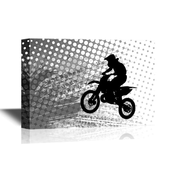 wall26 Extreme Sport Canvas Wall Art - Man Doing Motor Bike Stunt - Gallery Wrap Modern Home Art | Ready to Hang - 16x24 inches