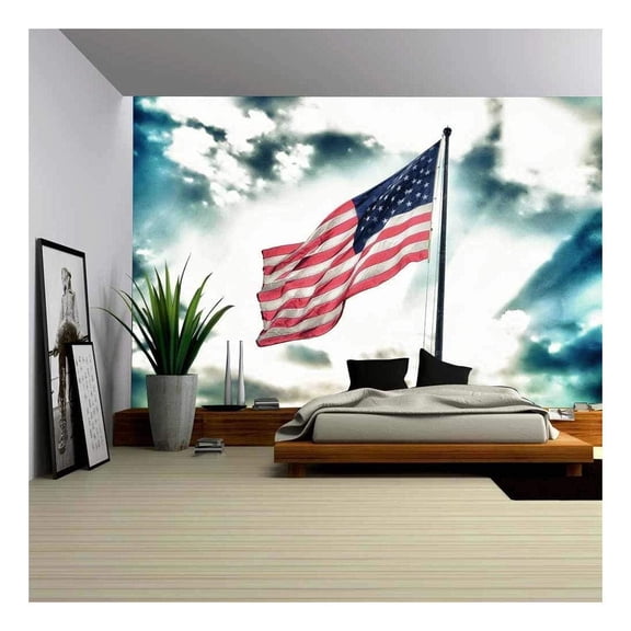 wall26 - Flag of United States of America. - Removable Wall Mural | Self-Adhesive Large Wallpaper - 66x96 inches