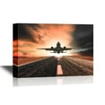thumbnail image 1 of wall26 - Flight Canvas Wall Art - Retro Style Art with Airplane Taking Off - Gallery Wrap Modern Home Art | Ready to Hang - 12x18 inches, 1 of 4