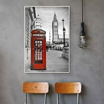 wall26 Floating Framed Canvas Wall Art for Living Room, Bedroom Black and White Building Canvas Prints for Home Decoration Ready to Hang - 24x36 inches