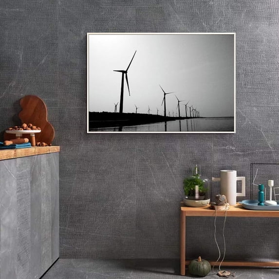 wall26 Floating Framed Canvas Wall Art for Living Room, Bedroom Black and White Landscape Canvas Prints for Home Decoration Ready to Hang - 16x24 inches