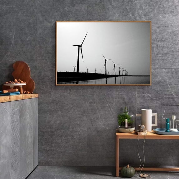 wall26 Floating Framed Canvas Wall Art for Living Room, Bedroom Black and White Landscape Canvas Prints for Home Decoration Ready to Hang - 24x36 inches