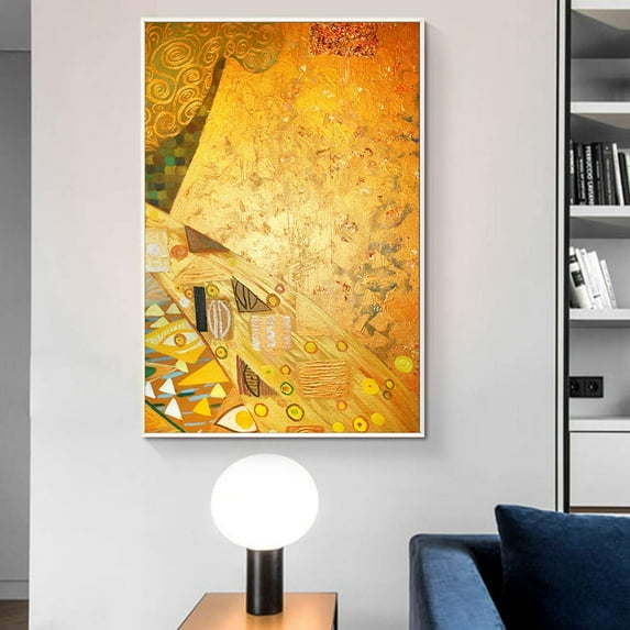 wall26 Floating Framed Canvas Wall Art for Living Room, Bedroom Golden Abstract Oil Painting Canvas Prints for Home Decoration Ready to Hang - 24x36 inches