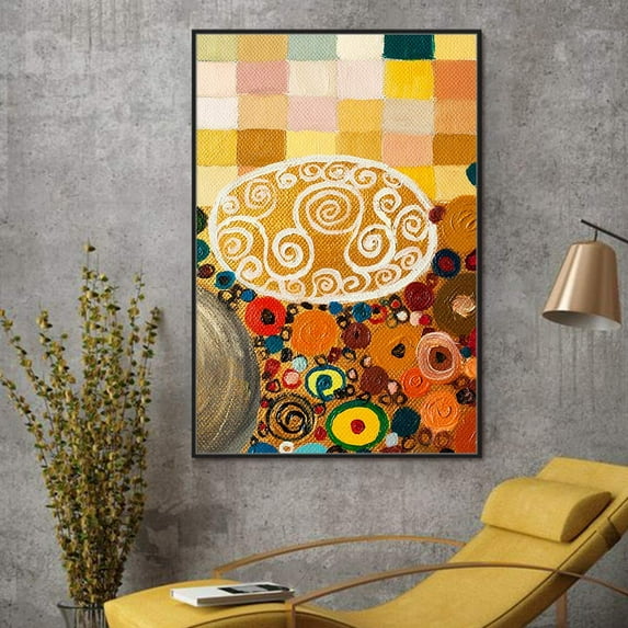 wall26 Floating Framed Canvas Wall Art for Living Room, Bedroom Golden Abstract Oil Painting Canvas Prints for Home Decoration Ready to Hang - 24x36 inches
