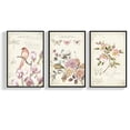 thumbnail image 1 of wall26 Floating Framed Canvas Wall Art for Living Room, Bedroom Vintage Bird Flower Canvas Prints for Home Decoration Ready to Hang - 16"x24"x3 Panels, 1 of 4