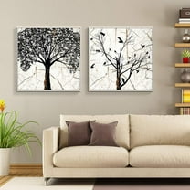 wall26 Floating Framed Canvas Wall Art for Living Room, Bedroom Wooden Background Animal Canvas Prints for Home Decoration Ready to Hang - 24"x24"x2 Panels