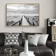 thumbnail image 1 of wall26 Floating Framed Canvas Wall Art for Living Room, Bedroom Black and White Bridge Canvas Prints for Home Decoration Ready to Hang - 24x36 inches, 1 of 4