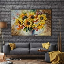 wall26 Floating Framed Canvas Wall Art for Living Room, Bedroom Bouquet Canvas Prints for Home Decoration Ready to Hang - 16x24 inches