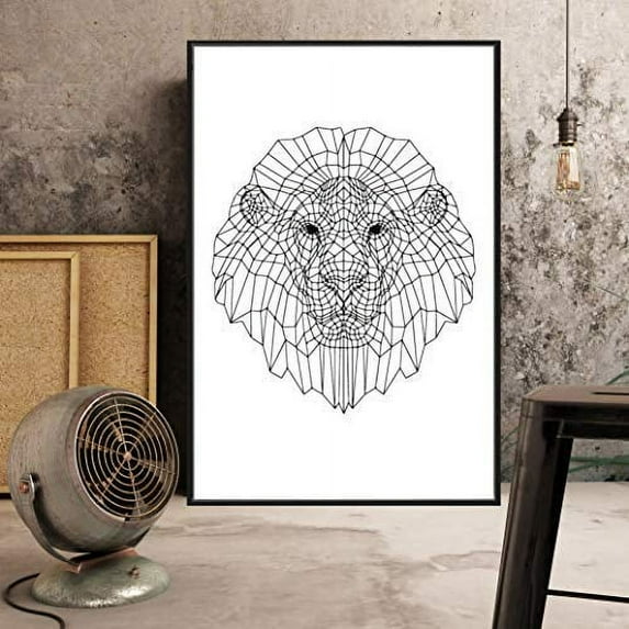 wall26 Floating Framed Canvas Wall Art for Living Room, Bedroom Geometric Flowers Canvas Prints for Home Decoration Ready to Hang - 16x24 inches