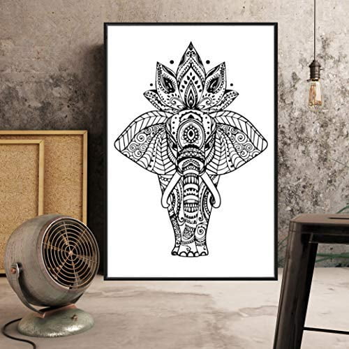 wall26 Floating Framed Canvas Wall Art for Living Room, Bedroom Geometric Flowers Canvas Prints for Home Decoration Ready to Hang - 24x36 inches