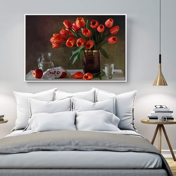 wall26 Floating Framed Canvas Wall Art for Living Room, Bedroom Still Life Canvas Prints for Home Decoration Ready to Hang - 16x24 inches