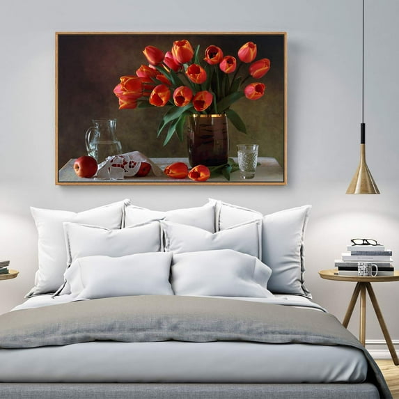 wall26 Floating Framed Canvas Wall Art for Living Room, Bedroom Still Life Canvas Prints for Home Decoration Ready to Hang - 16x24 inches