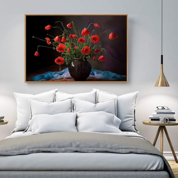 wall26 Floating Framed Canvas Wall Art for Living Room, Bedroom Still Life Canvas Prints for Home Decoration Ready to Hang - 16x24 inches