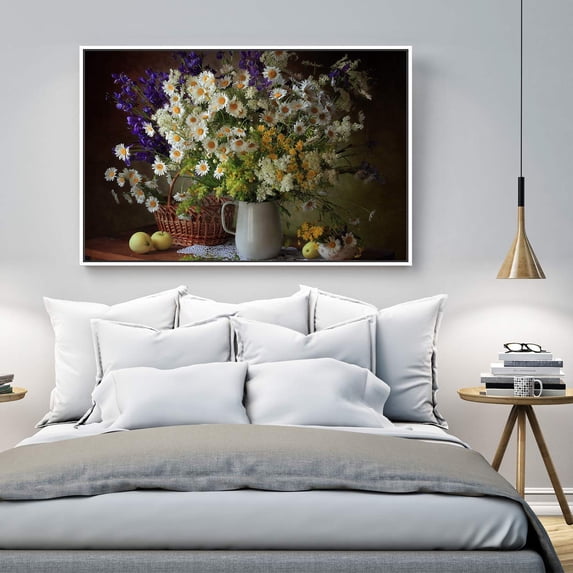 wall26 Floating Framed Canvas Wall Art for Living Room, Bedroom Still Life Canvas Prints for Home Decoration Ready to Hang - 16x24 inches
