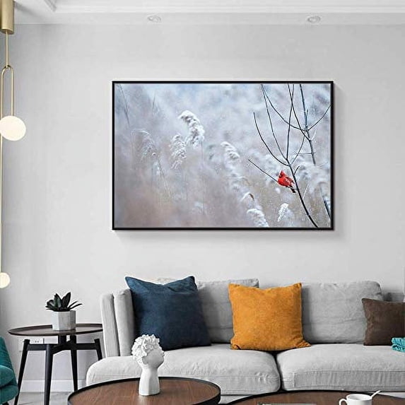 wall26 Floating Framed Canvas Wall Art for Living Room, Bedroom Winter Snow Vintage Canvas Prints for Home Decoration Ready to Hang - 24x36 inches