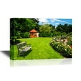 thumbnail image 1 of wall26 - Forest Canvas Wall Art - Beautiful Garden with Blooming Roses, Brick Path, Bench and a Small Gazebo - Gallery Wrap Modern Home Art | Ready to Hang - 24x36 inches, 1 of 3