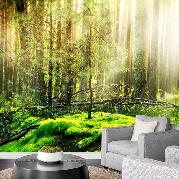 wall26 - Forest - Removable Wall Mural | Self-Adhesive Large Wallpaper - 66x96 inches