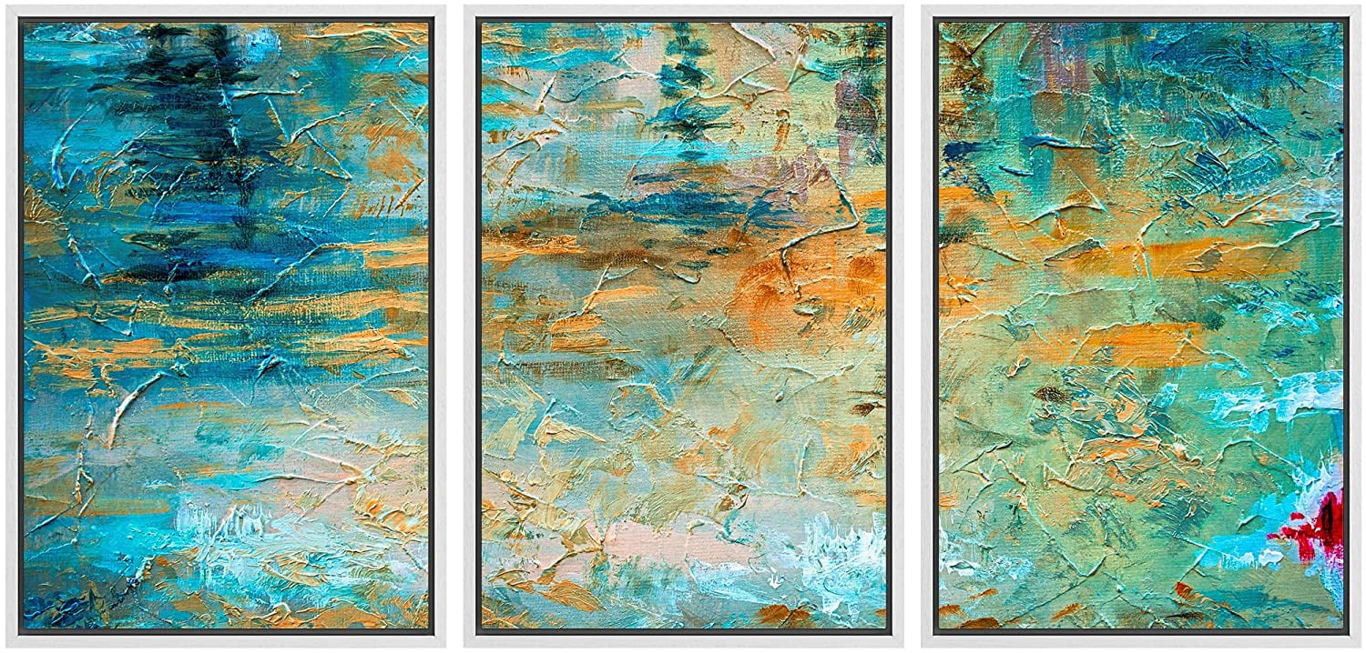 wall26 Framed Abstract Oil Paint Texture Canvas Art Wall Art 16"x24