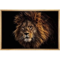 wall26 Framed Canvas Print Wall Art African Safari Jungle Lion Portrait Close Up Nature Animals Photography Realism Rustic Scenic Landscape Colorful for Living Room, Bedroom, Office - 16"x24&quo