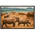 thumbnail image 1 of wall26 Framed Canvas Print Wall Art African Savanna Safari Jungle Rhino Stampede Nature Animals Photography Realism Rustic Scenic Landscape Colorful for Living Room, Bedroom, Office - 16"x24&quo, 1 of 5
