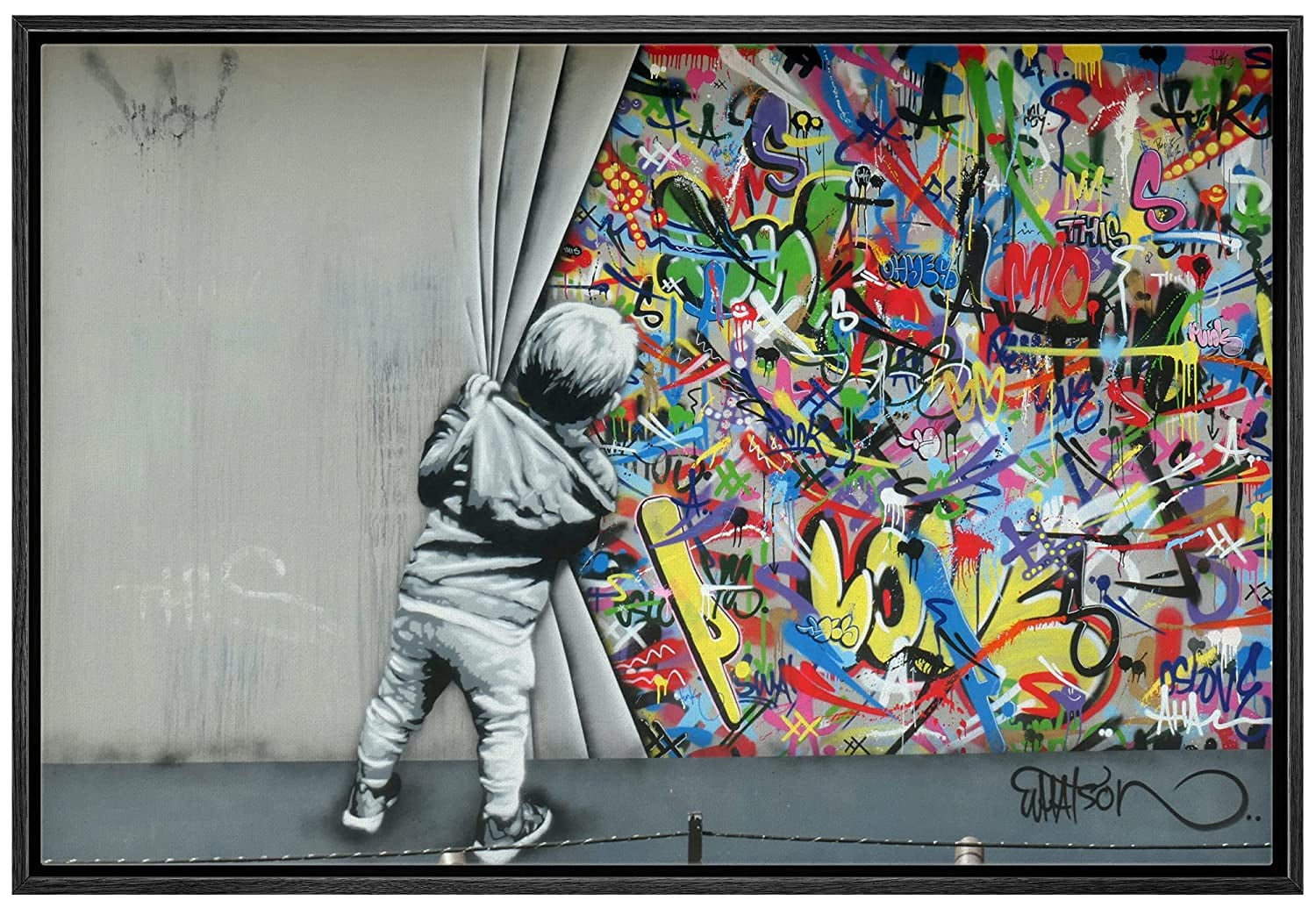 wall26 Framed Canvas Print Wall Art Banksy British Artist