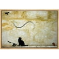 thumbnail image 1 of wall26 Framed Canvas Print Wall Art Banksy Cat and Flying Superhero Mouse Graffiti &amp; Street Art Pop Culture Illustrations Pop Art Bohemian Dark for Living Room, Bedroom, Office - 24"x36&quot, 1 of 5