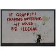 thumbnail image 1 of wall26 Framed Canvas Print Wall Art Banksy Graffiti Changed Anything with Rat Graffiti &amp; Street Art Pop Culture Illustrations Pop Art Bohemian Dark for Living Room, Bedroom, Office - 16"x24&, 1 of 5