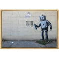 thumbnail image 1 of wall26 Framed Canvas Print Wall Art Banksy Robot Spray Painting Barcode Graffiti &amp; Street Art Pop Culture Illustrations Pop Art Bohemian Dark for Living Room, Bedroom, Office - 16"x24", 1 of 5