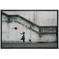 thumbnail image 1 of wall26 Framed Canvas Print Wall Art Banksy There is Always Hope Girl with Balloon Graffiti &amp; Street Art Pop Culture Illustrations Pop Art Dark for Living Room, Bedroom, Office - 24"x36", 1 of 5