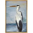 thumbnail image 1 of wall26 Framed Canvas Print Wall Art Blue Beach Wave Ocean Sea Crane Bird Nature Wilderness Illustrations Modern Art Decorative Rustic Relax/Calm for Living Room, Bedroom, Office - 24"x36" N, 1 of 5