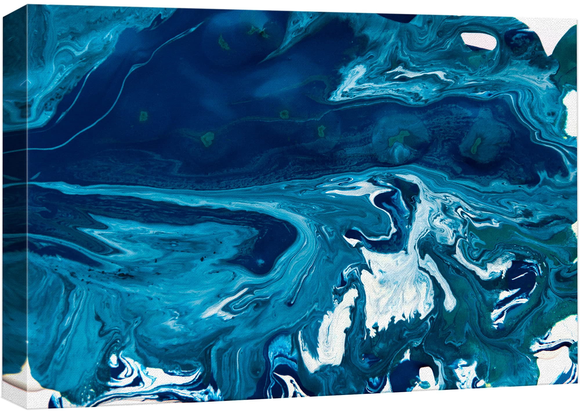 wall26 Framed Canvas Print Wall Art Blue Lava Lamp Style Water Waves ...