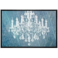 thumbnail image 1 of wall26 Framed Canvas Print Wall Art Blue Past Paint White Crystal Chandelier Decorative Lights Digital Art Realism Contemporary Chic Relax/Calm for Living Room, Bedroom, Office - 16"x24" Bl, 1 of 5