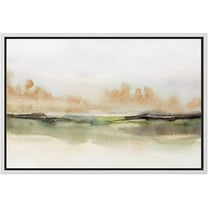 wall26 Framed Canvas Print Wall Art Brown and Green Watercolor Landscape Abstract Shapes Illustrations Modern Chic Relax/Calm Multicolor for Living Room, Bedroom, Office - 24"x36"White