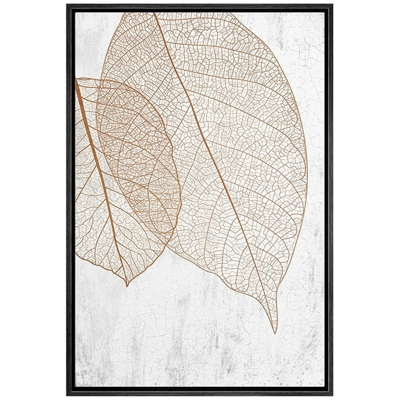 wall26 Framed Canvas Print Wall Art Brown Transparent Forest Leaf Silhouette Nature Wilderness Digital Art Modern Art Rustic Relax/Calm Multicolor for Living Room, Bedroom, Office - 24"x36"