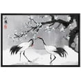 thumbnail image 1 of wall26 Framed Canvas Print Wall Art Chinese Ink Winter Cranes and Cherry Blossoms Nature Wilderness Illustrations Modern Rustic Scenic Colorful for Living Room, Bedroom, Office - 16"x24" Bl, 1 of 5