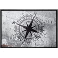 thumbnail image 1 of wall26 Framed Canvas Print Wall Art Compass on Gritty Gray City Brick Wall Abstract Shapes Digital Art Graffiti &amp; Street Art Scenic Cityscape for Living Room, Bedroom, Office - 16"x24", 1 of 5