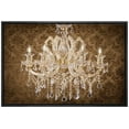 thumbnail image 1 of wall26 Framed Canvas Print Wall Art Fancy Brown Pattern White Crystal Chandelier Decorative Lights Digital Art Realism Contemporary Chic Relax/Calm for Living Room, Bedroom, Office - 24"x36&quot, 1 of 5