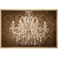 thumbnail image 1 of wall26 Framed Canvas Print Wall Art Fancy Brown Pattern White Crystal Chandelier Decorative Lights Digital Art Realism Contemporary Chic Relax/Calm for Living Room, Bedroom, Office - 24"x36&quot, 1 of 5