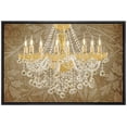 thumbnail image 1 of wall26 Framed Canvas Print Wall Art Floral Pattern Gold Crystal Chandelier Decorative Lights Digital Art Realism Contemporary Chic Relax/Calm for Living Room, Bedroom, Office - 24"x36" Blac, 1 of 5
