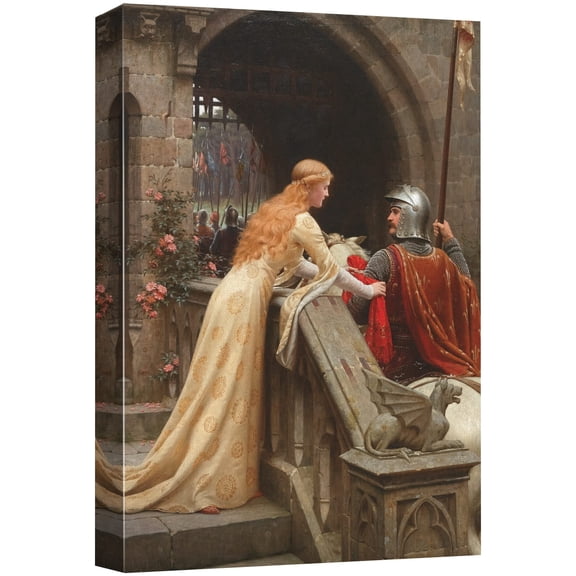 wall26 Framed Canvas Print Wall Art God Speed by Edmund Leighton Nature Wilderness Illustrations Fine Art Traditional Scenic Colorful Rustic for Living Room, Bedroom, Office - 32"x48"