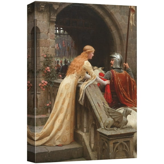 wall26 Framed Canvas Print Wall Art God Speed by Edmund Leighton Nature Wilderness Illustrations Fine Art Traditional Scenic Colorful Rustic for Living Room, Bedroom, Office - 12"x18"