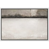 wall26 Framed Canvas Print Wall Art Grunge Brown and White Pastel Landscape Abstract Shapes Illustrations Modern Minimalist Relax/Calm Cool for Living Room, Bedroom, Office - 16"x24" White