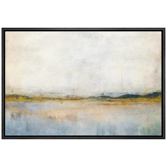 wall26 Framed Canvas Print Wall Art Grunge Minimal Pastel Landscape Nature Wilderness Illustrations Fine Art Farmhouse/Country Decorative Rustic for Living Room, Bedroom, Office - 24"x36" B