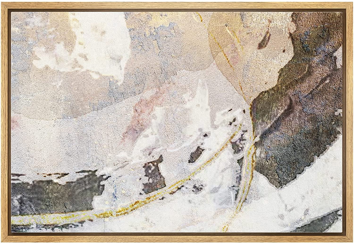 wall26 Framed Canvas Print Wall Art Grunge Pastel Watercolor Paint ...
